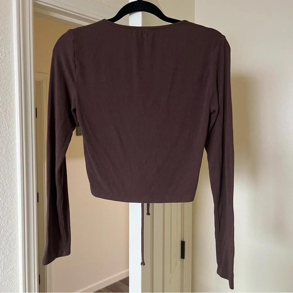 Dazy Y2k Ribbed Drawstring Long Sleeve - Picture 3 of 4